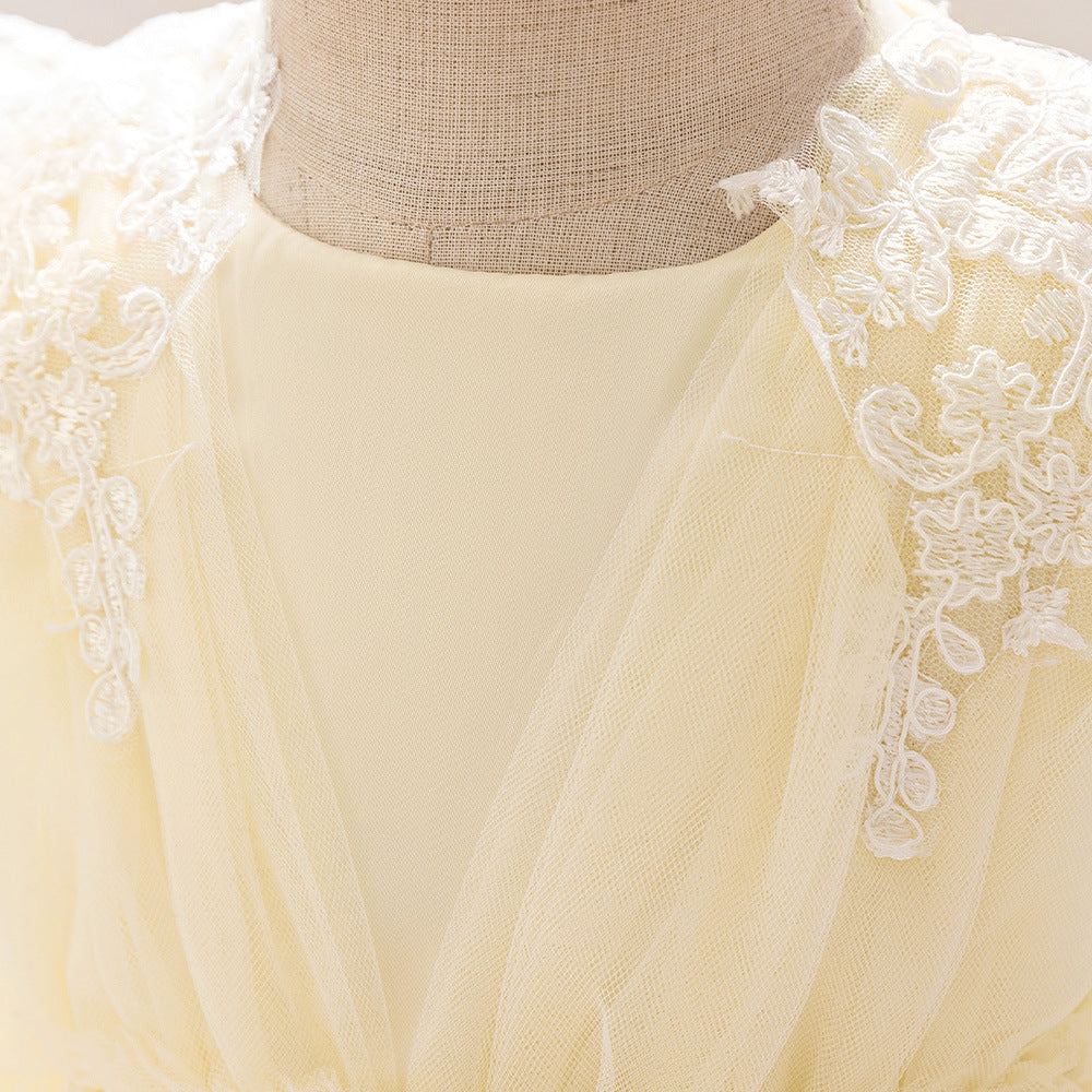 Amazon new girls small fly sleeve dress princess dress, baby first birthday dress girl dress