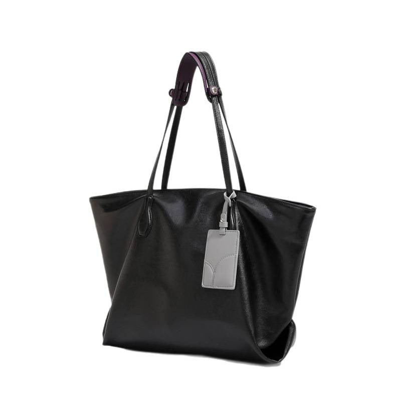 Cross-border large-capacity soft leather texture tote bag women's 2025 autumn and winter new commuter shoulder bag big bag tide