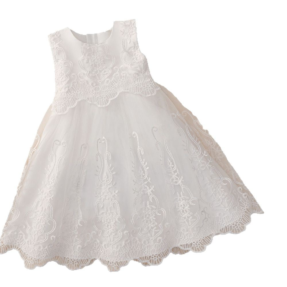Factory wholesale cross-border children's wash dress baby girl baby wedding dress girl white dress sub