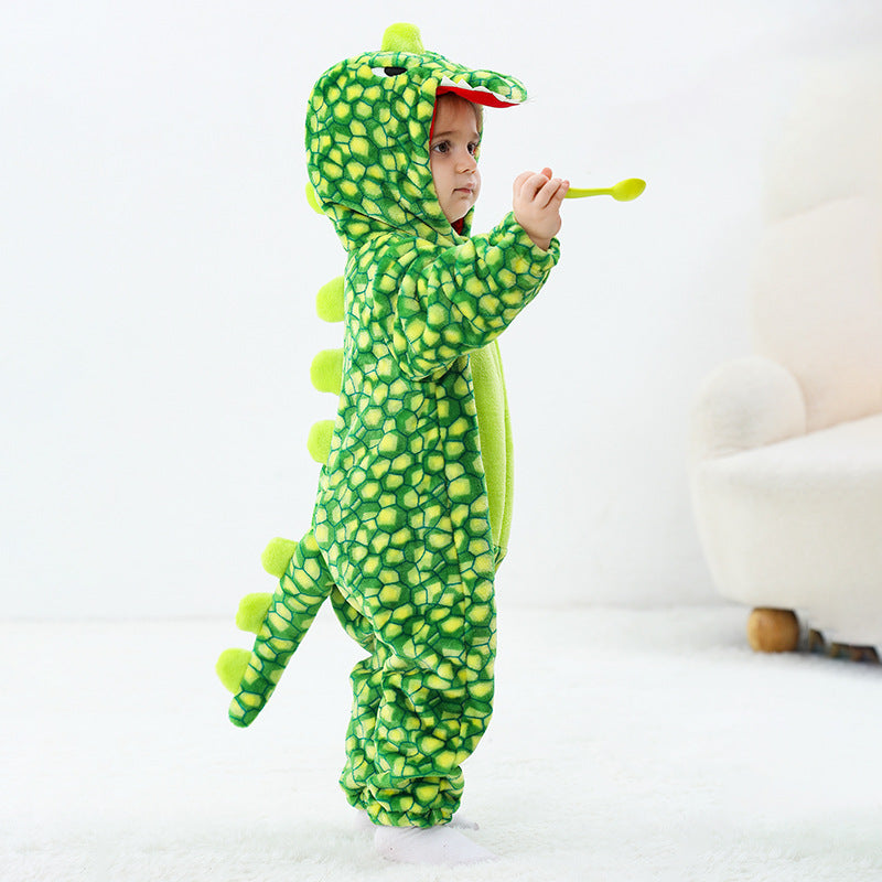 Autumn new baby flannel shape Romper monster shape with three-dimensional tail one-piece Romper