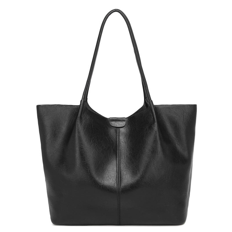 Cross-border foreign trade 2025 new retro simple tote bag versatile shoulder handbag large-capacity commuter mother and child bag