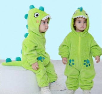 Qile Rabbit Spring and Autumn New Infant and Toddler Cute Styling Clothing 0-5 Year Old Baby Multi-colored Dinosaur Single Layer Romper