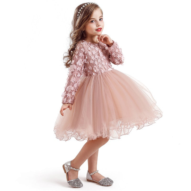 Long Sleeve Princess Mesh Dress