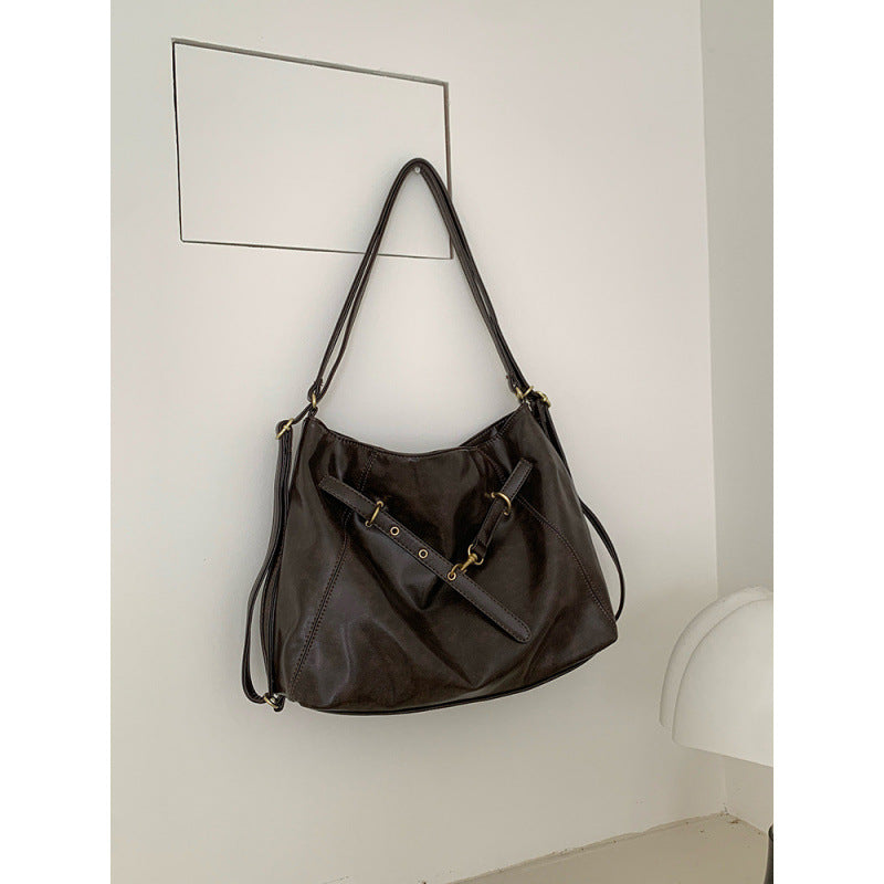 Maillard retro backpack autumn and winter 2025 new fashion simple shoulder tote bag casual large capacity backpack