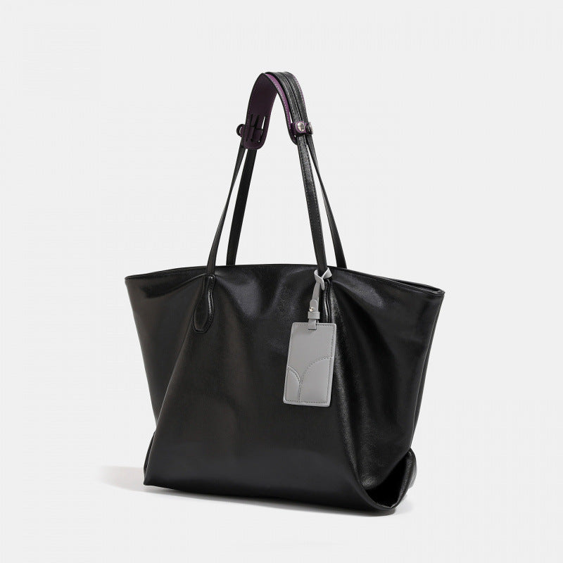 Cross-border large-capacity soft leather texture tote bag women's 2025 autumn and winter new commuter shoulder bag big bag tide