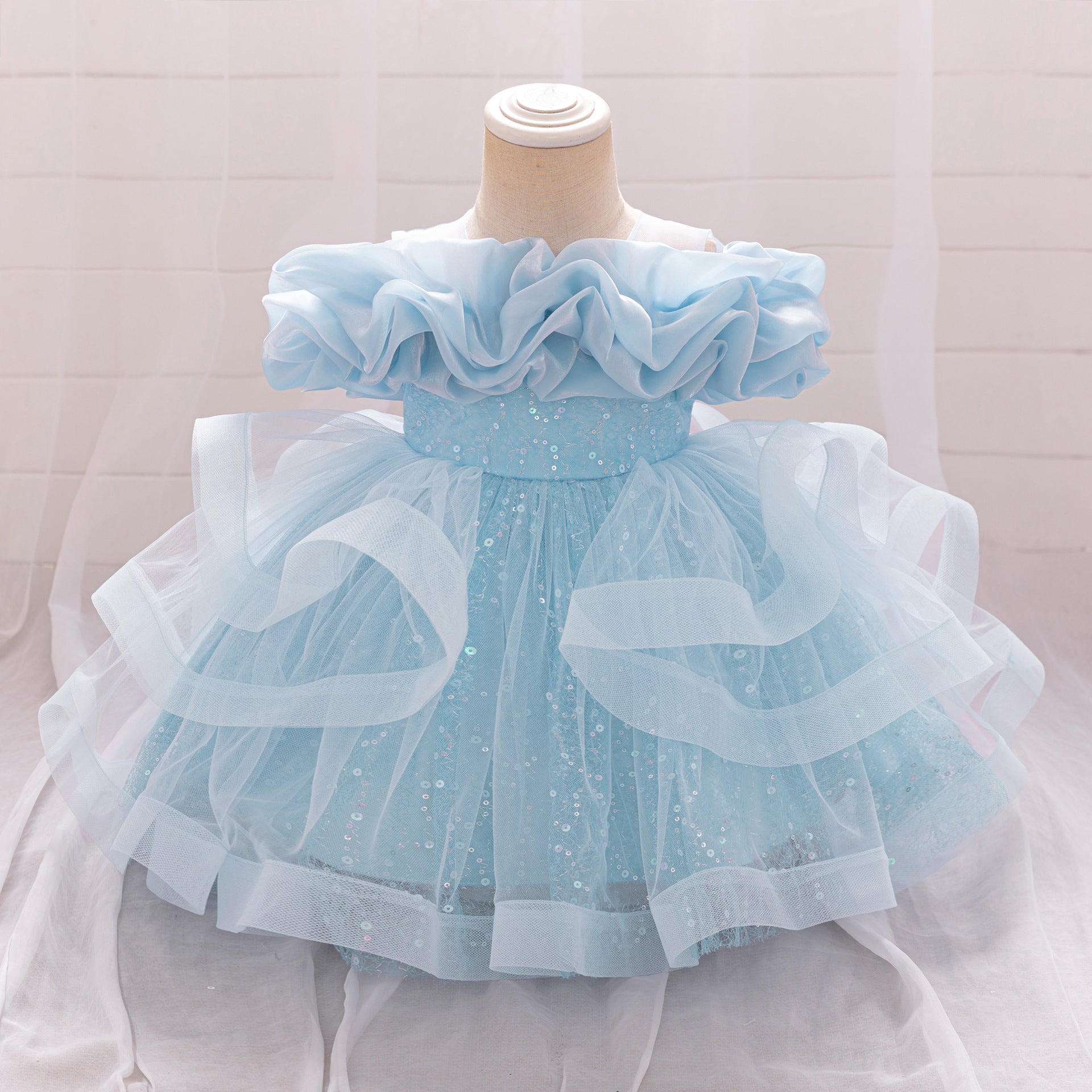 2025 cross-border new children's clothing children's dress princess dress girls high-end dress skirt little girl piano performance clothes