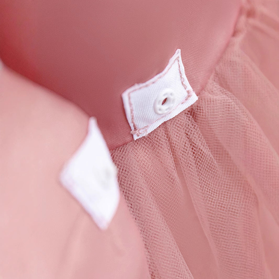 Cross-border New Year's dress skirt mesh tutu skirt little girl flower girl three-dimensional flower dress festival dress