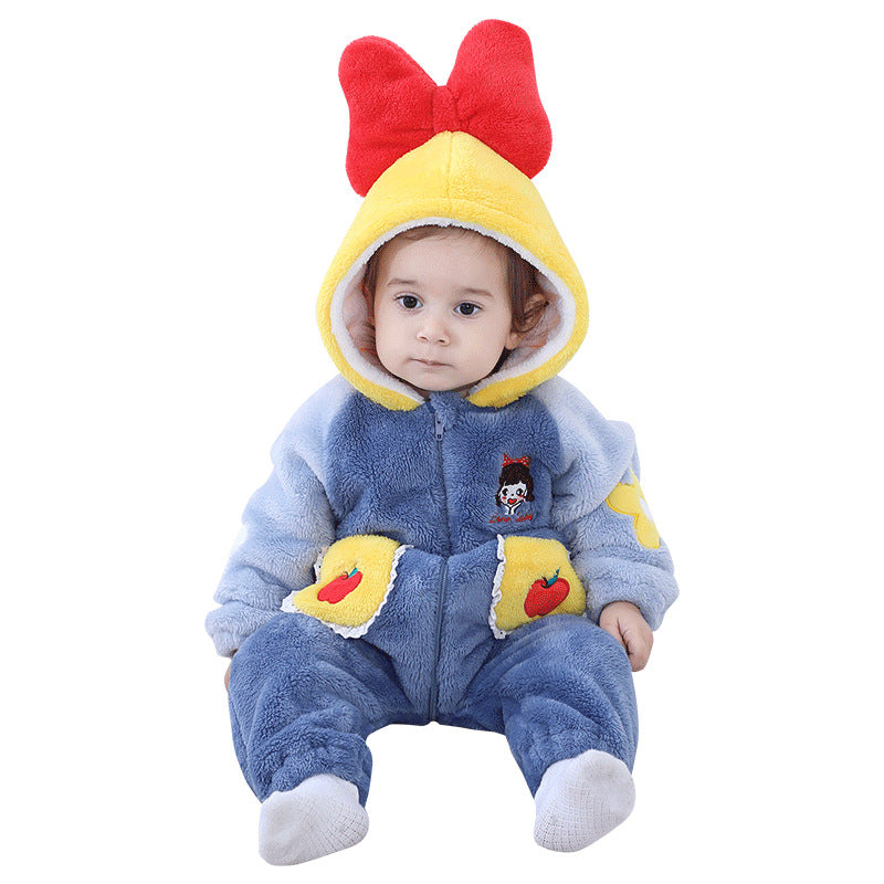 Qile Rabbit Autumn New 0-3 Year Old Infant Baby Cute Little Girl Embroidered One-piece Climbing Clothing Styling Clothing