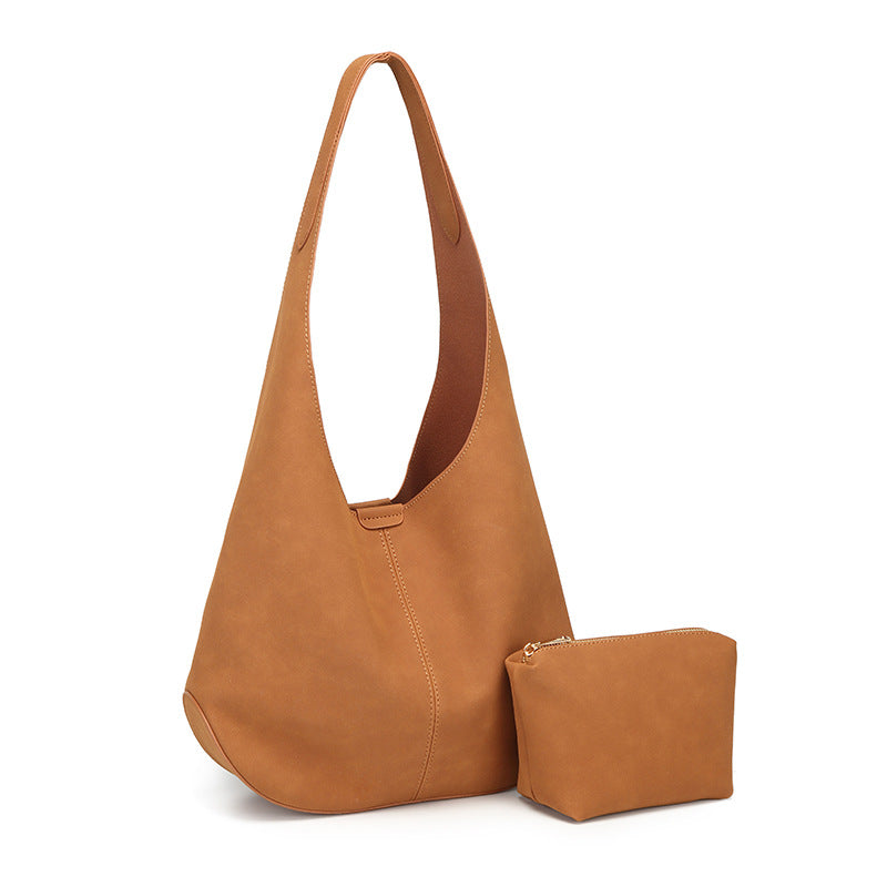 Tote bag, simple retro commuter bag, large-capacity bag, women's 2025 autumn new popular slack shoulder bag