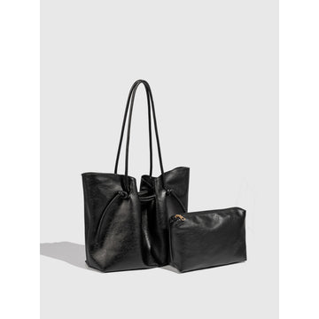 Bag women, fashion string strap design large capacity shoulder bag autumn and winter retro pu leather mother and child bag 2025