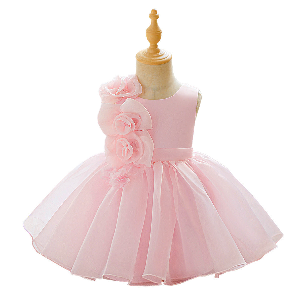 Girls fluffy dress first birthday wedding dress princess dress flowers little girl baby wedding party dress
