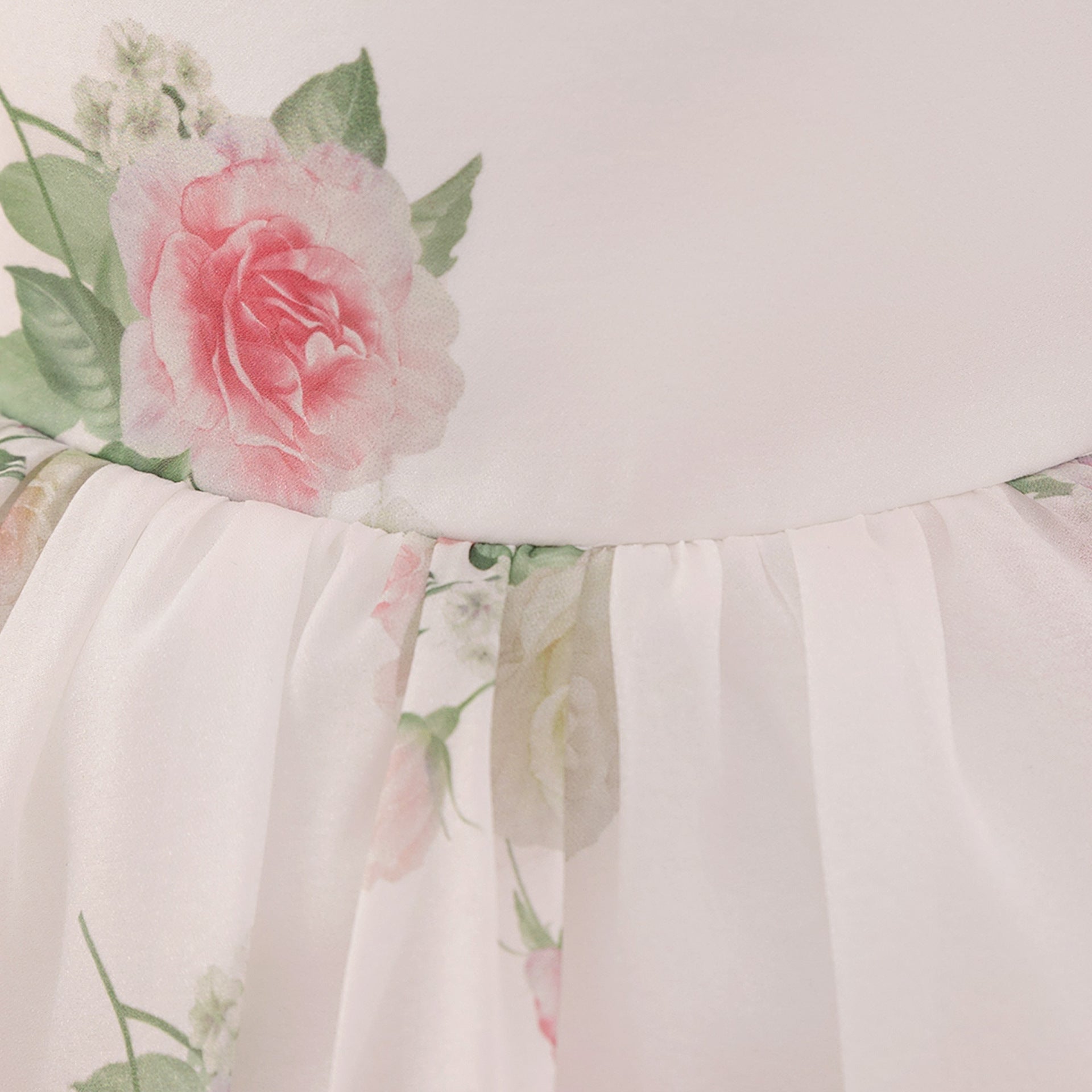 Girls dress skirt floral print bubble sleeves trailing fairy sweet little flower children's wedding dress children's princess dress