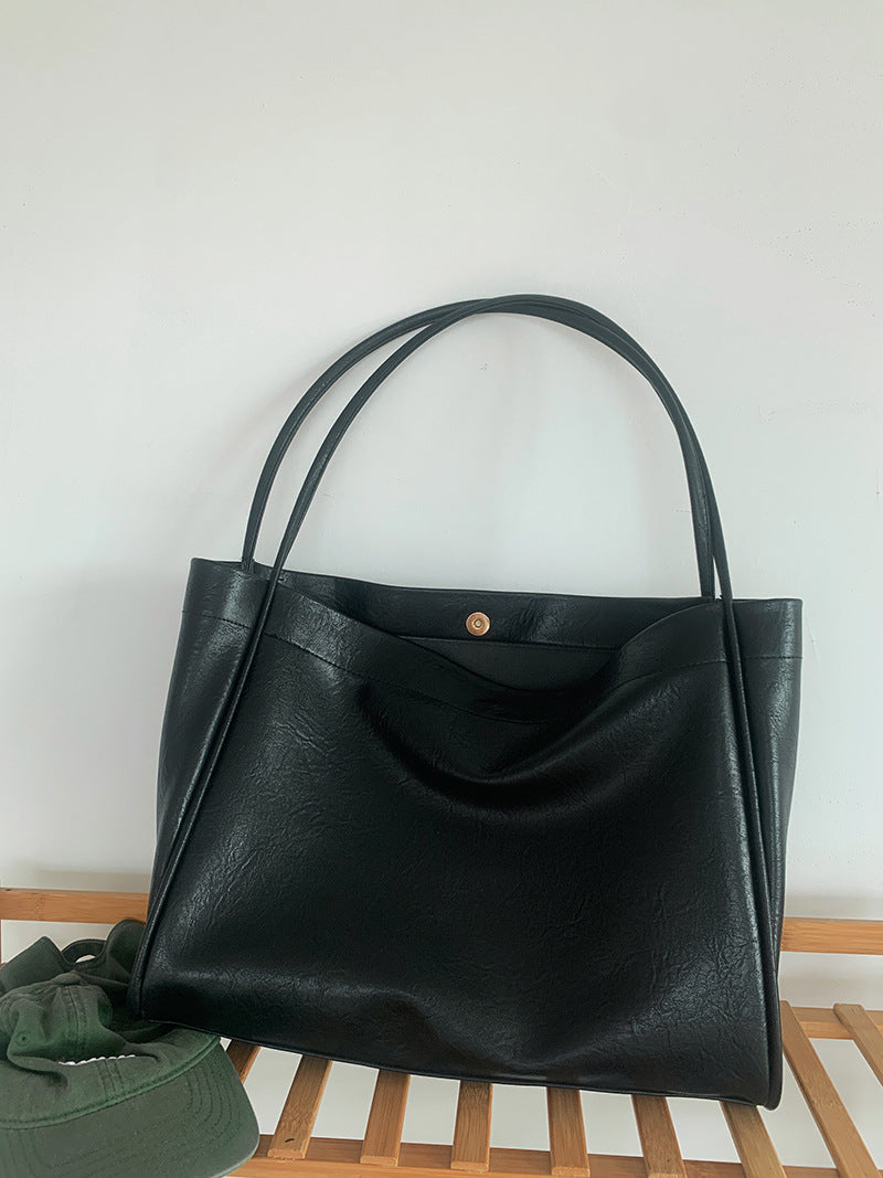 Soft Leather Large-Capacity Tote Bag