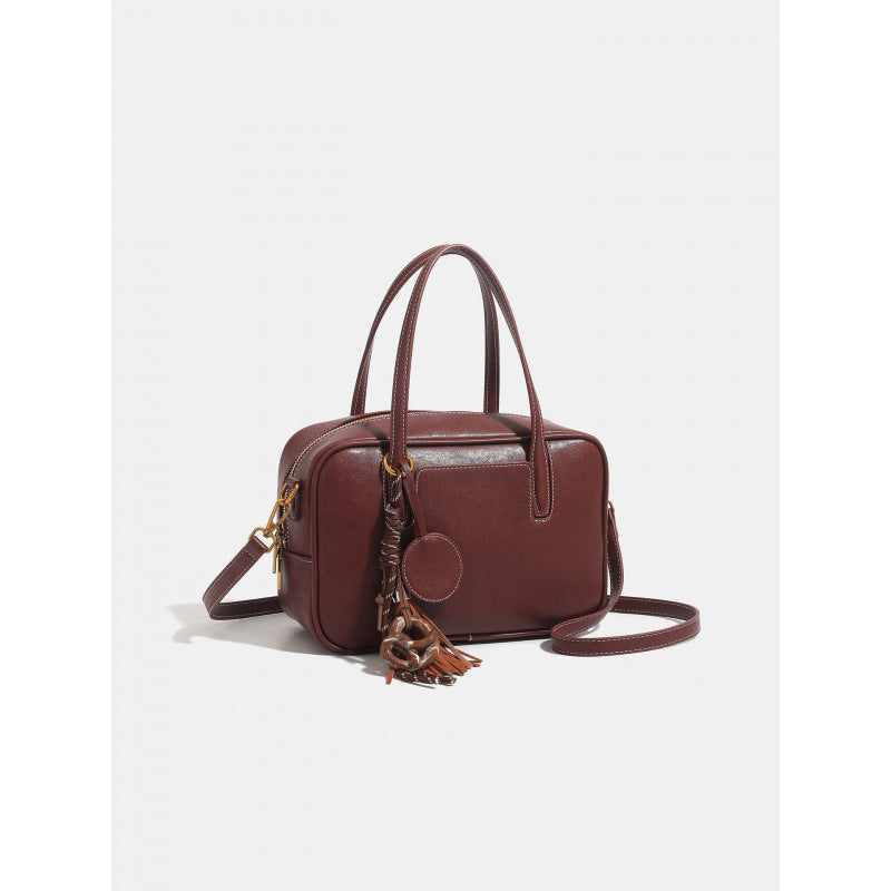 Vintage bowling tote bag women's 2025 autumn new large-capacity portable shoulder bag commuter messenger bag