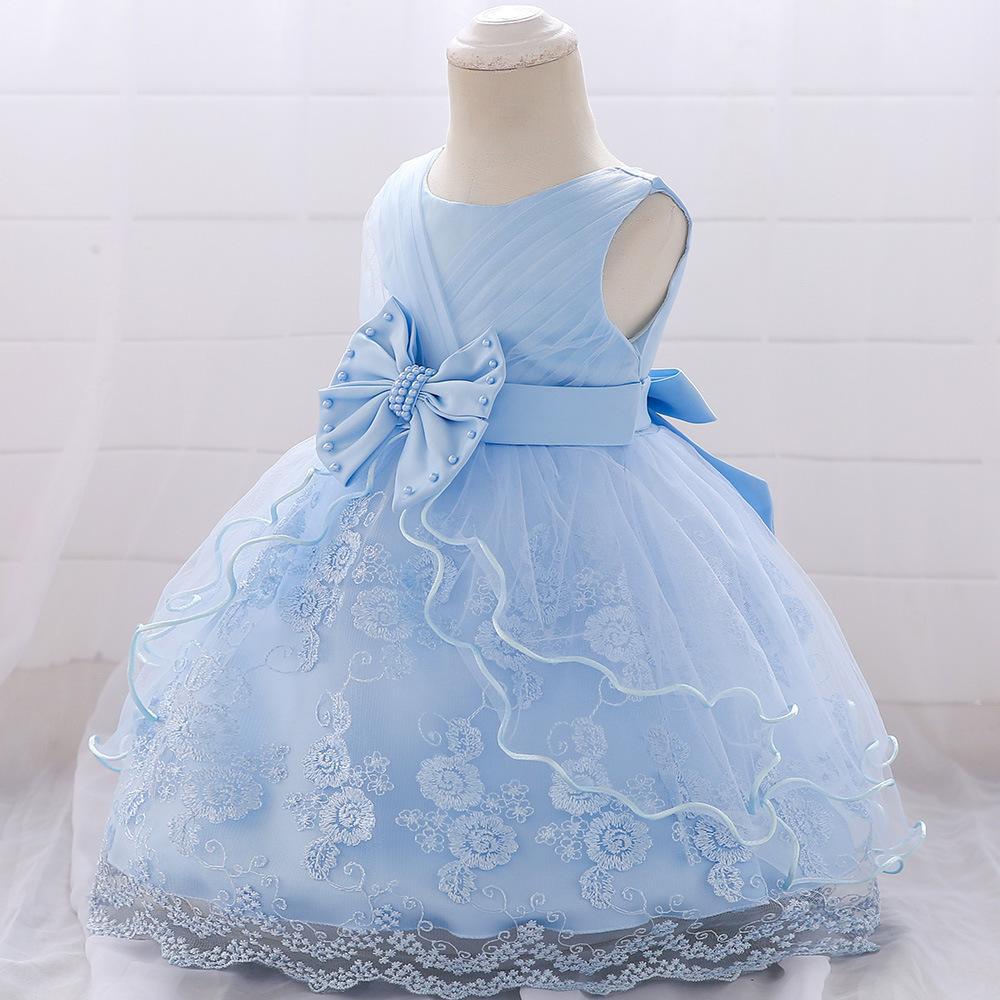 New infant girl princess puffy dress dress mesh flower girl birthday dress baby dress