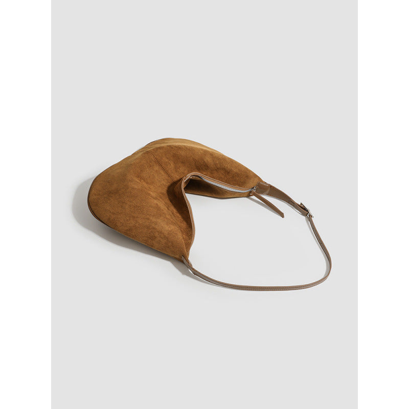 Autumn and winter with 2025 new femininity fashion matte leather women's portable underarm bag retro shoulder dumpling bag