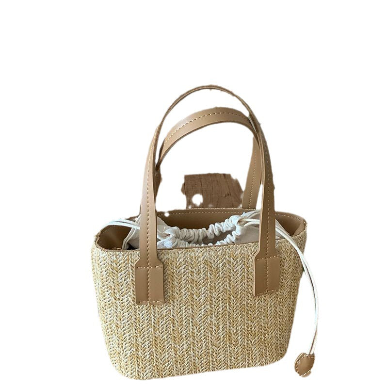 Korean-Inspired Woven Grass Small Bag – Summer Vacation Shoulder Bag"