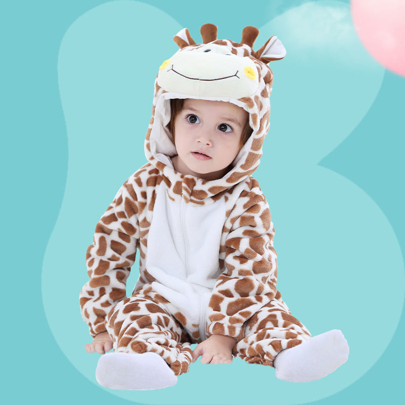 Qile Rabbit Baby One-Piece Spring Baby Out Clothing Infant Baby Climbing Clothing Animal Series Single Layer Main Chain