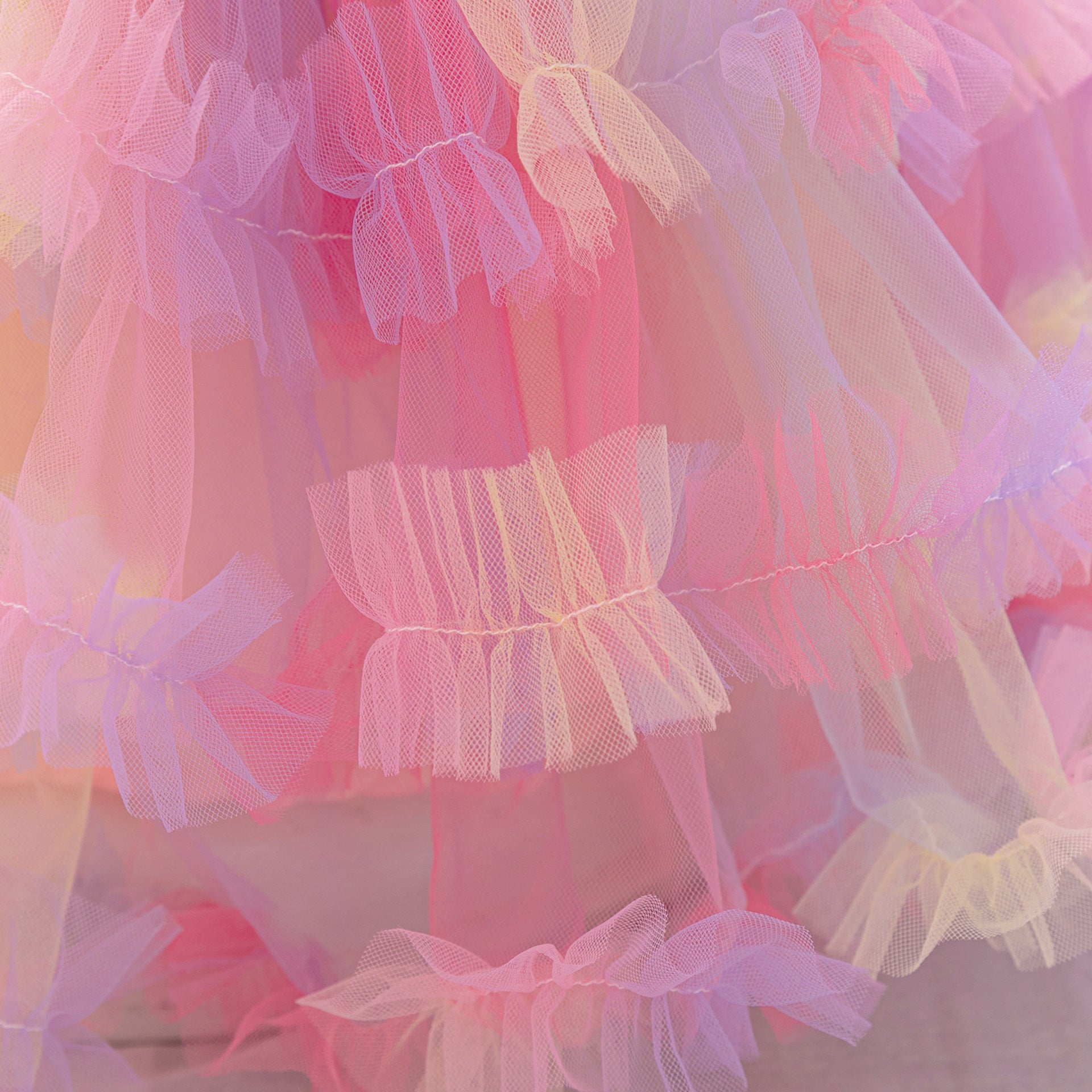 European and American new baby dress one-year-old dress rainbow mesh fluffy princess dress children's holiday birthday dress