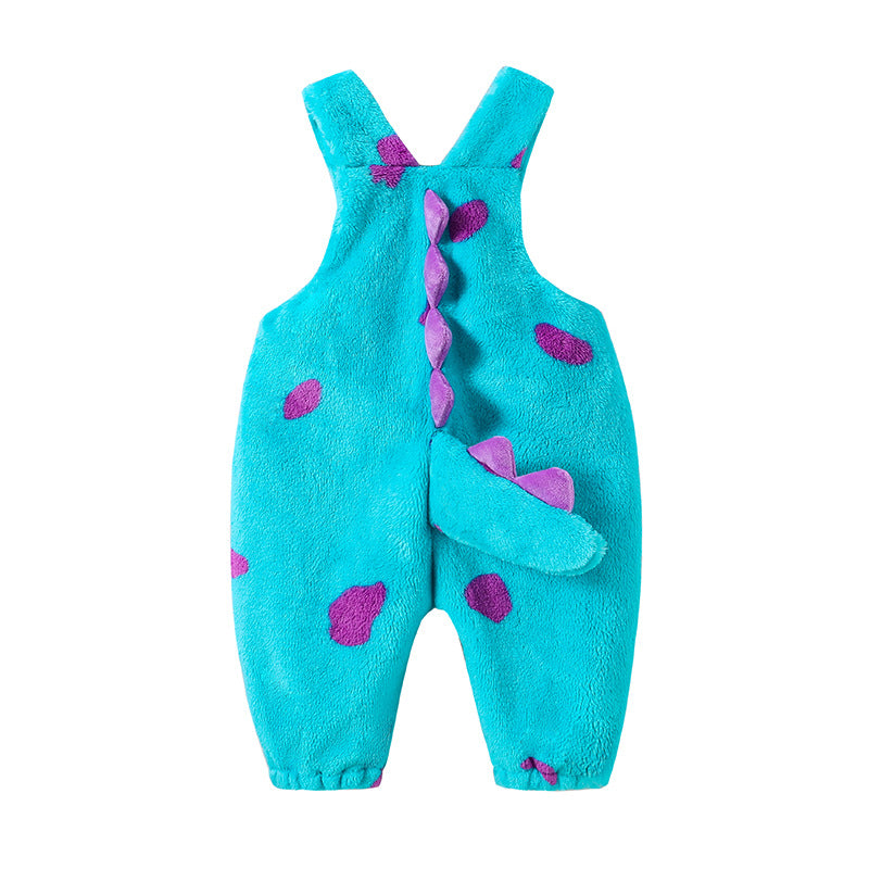 Qile Rabbit autumn new infant and toddler comfortable single-layer shape overalls, little monster shape overalls
