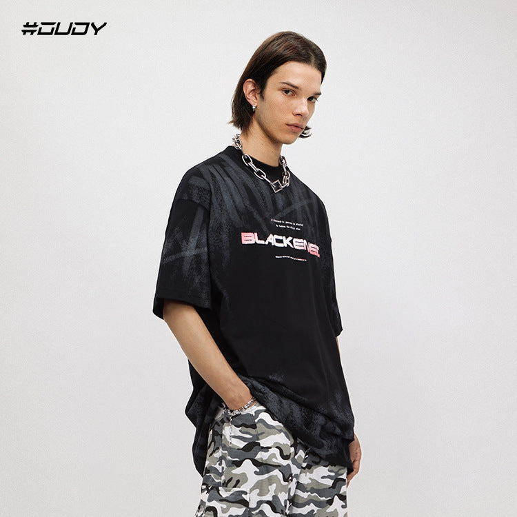 Blackened Graphic Tie-Dye T-Shirt