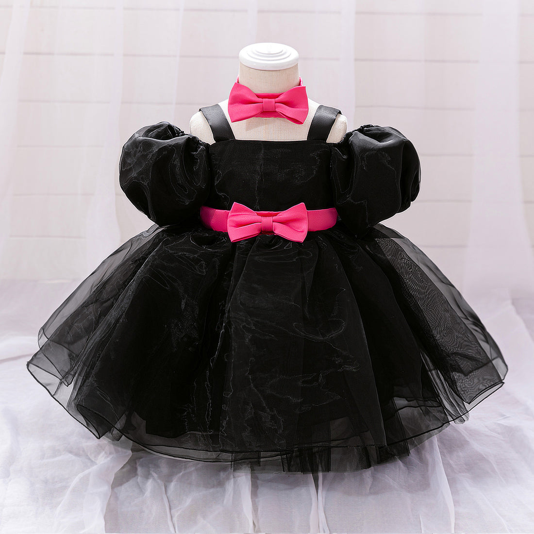 Cross-border girls' dress tutu COS Minnie Mickey children's princess dress mesh polka dot bow dress
