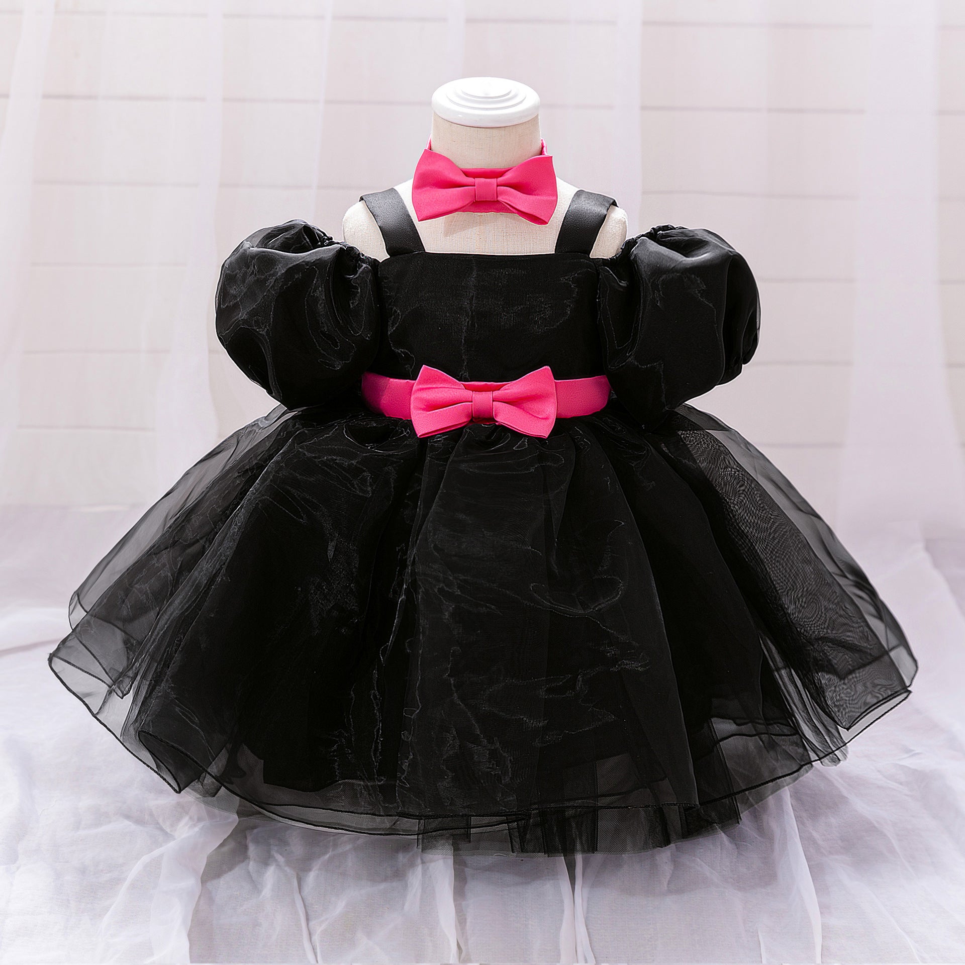 Cross-border girls' dress tutu COS Minnie Mickey children's princess dress mesh polka dot bow dress
