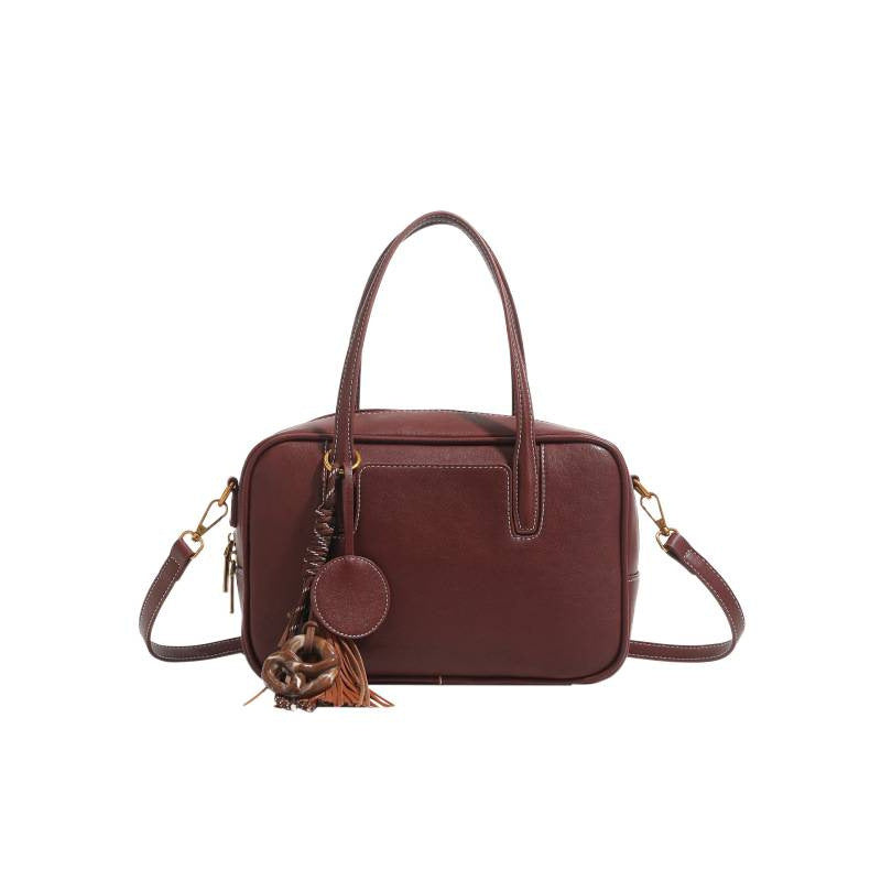 Vintage bowling tote bag women's 2025 autumn new large-capacity portable shoulder bag commuter messenger bag