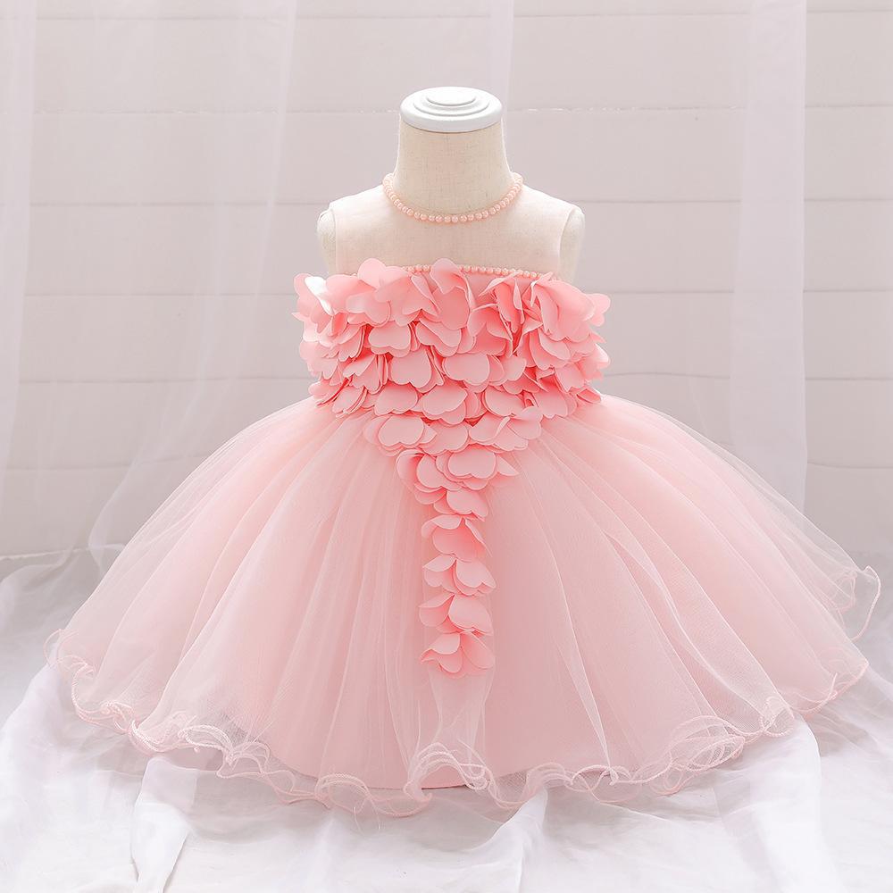 Girl baby dress baby full moon wash dress petal princess sweet baby birthday photography dress kids dress