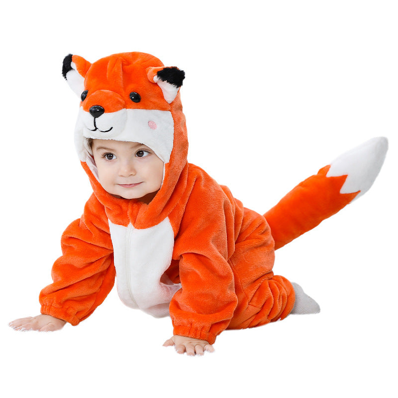 Autumn new infant and toddler animal-shaped one-piece Romper cute little fox-shaped one-piece Romper