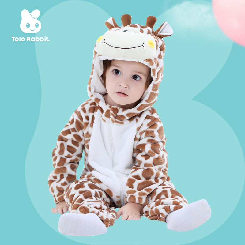 Spring and Autumn new animal-shaped jumpsuit Romper single-layer baby clothes Qile Rabbit wholesale H3360