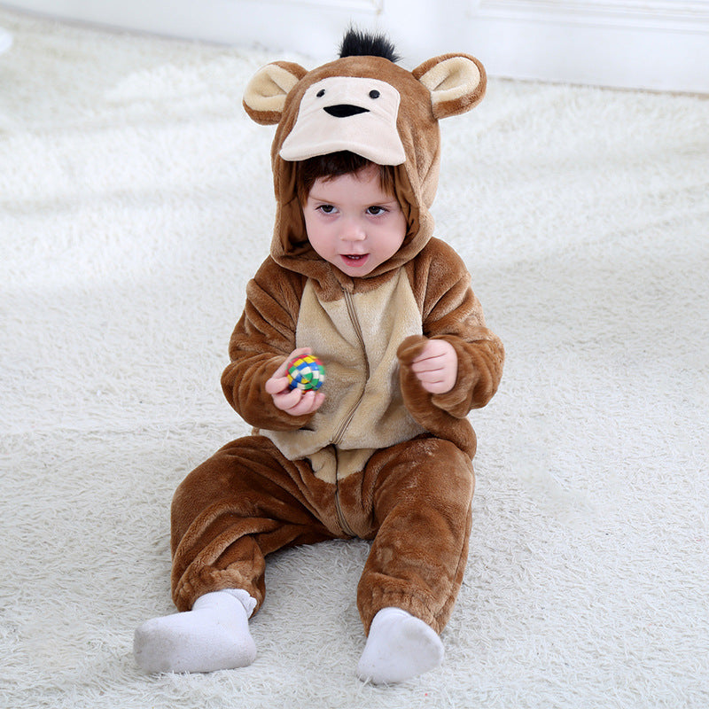 Qile Rabbit Baby One-Piece Spring Baby Out Clothing Infant Baby Climbing Clothing Animal Series Single Layer Main Chain