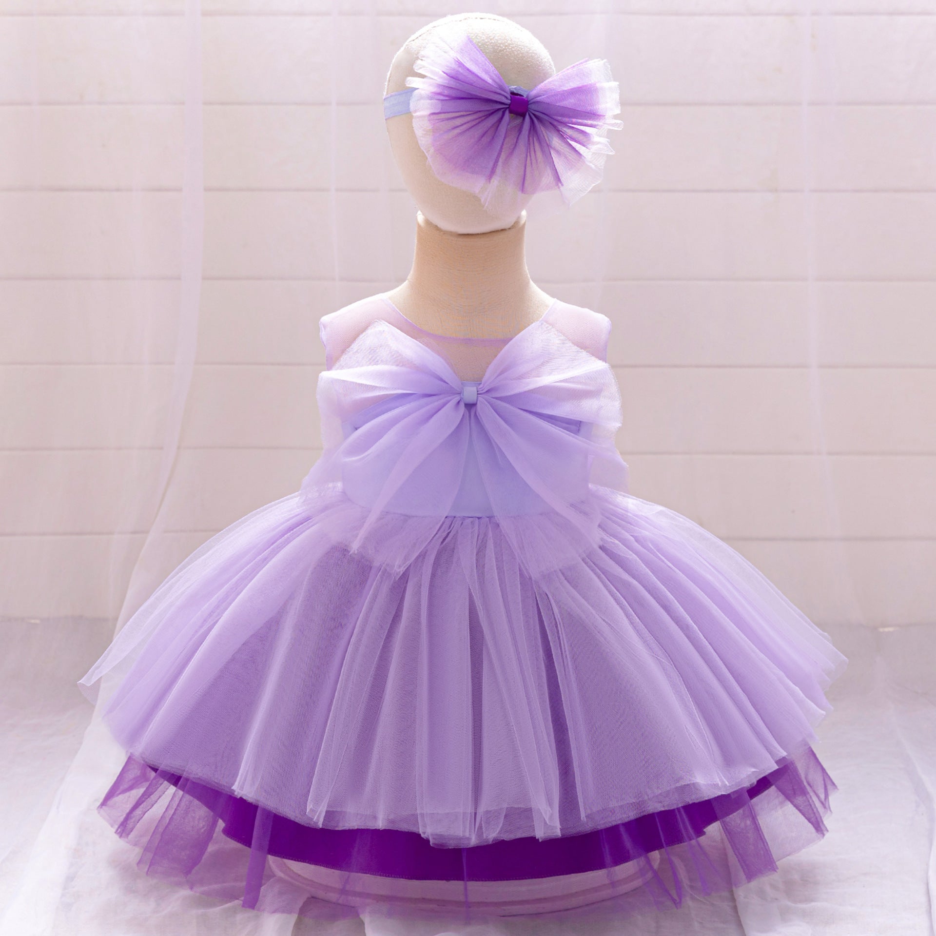 Cross-border one-year-old dress girls' dress children's princess dress mesh tutu dress flower girl dress performance dress