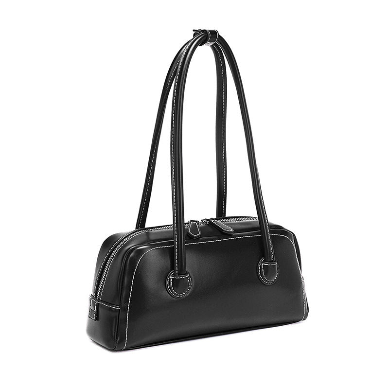 2025 new niche design French bowling tote bag versatile simple large capacity portable shoulder armpit bag