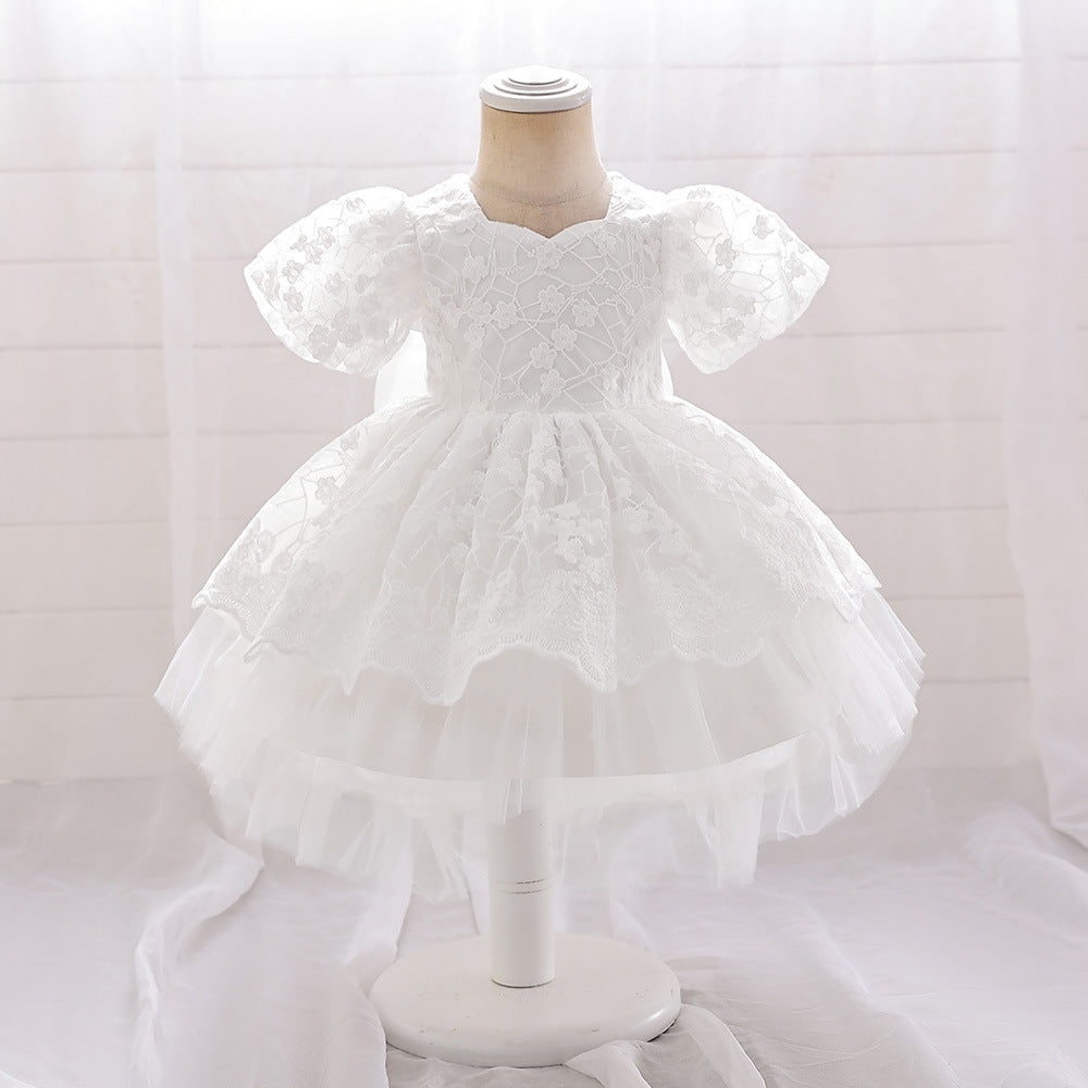 Amazon's new baby dress birthday party princess dress bubble embroidered mesh sweet tutu skirt