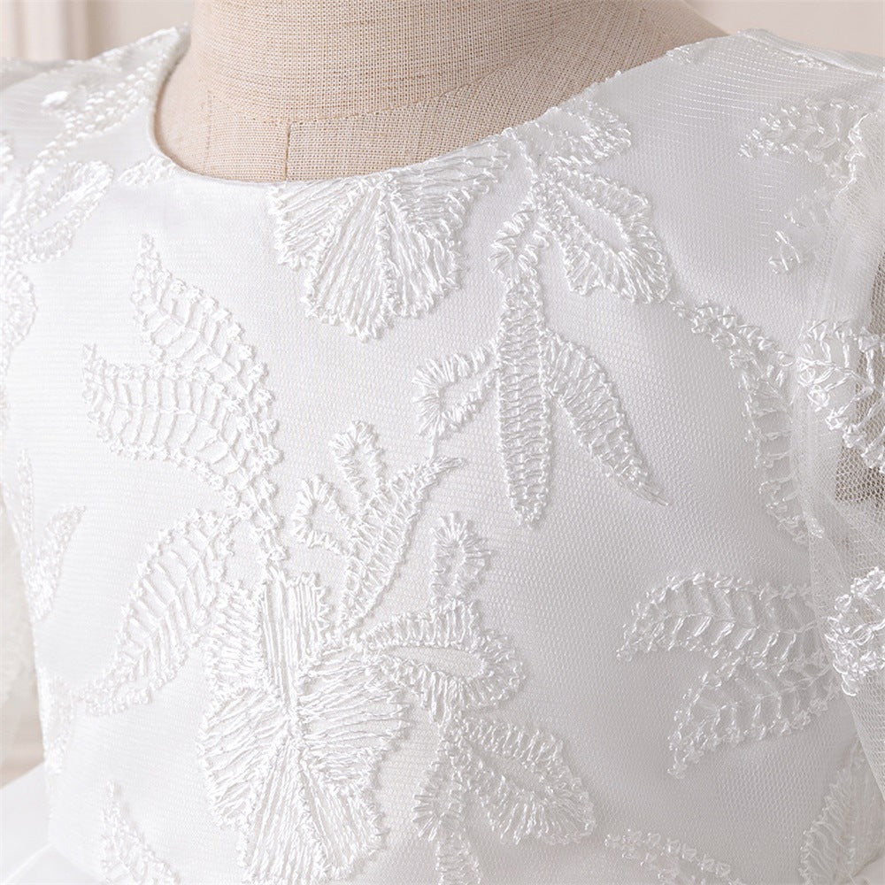 Cross-border new princess dress children's lace dress summer fluffy long dress embroidered cake dress year-round dress