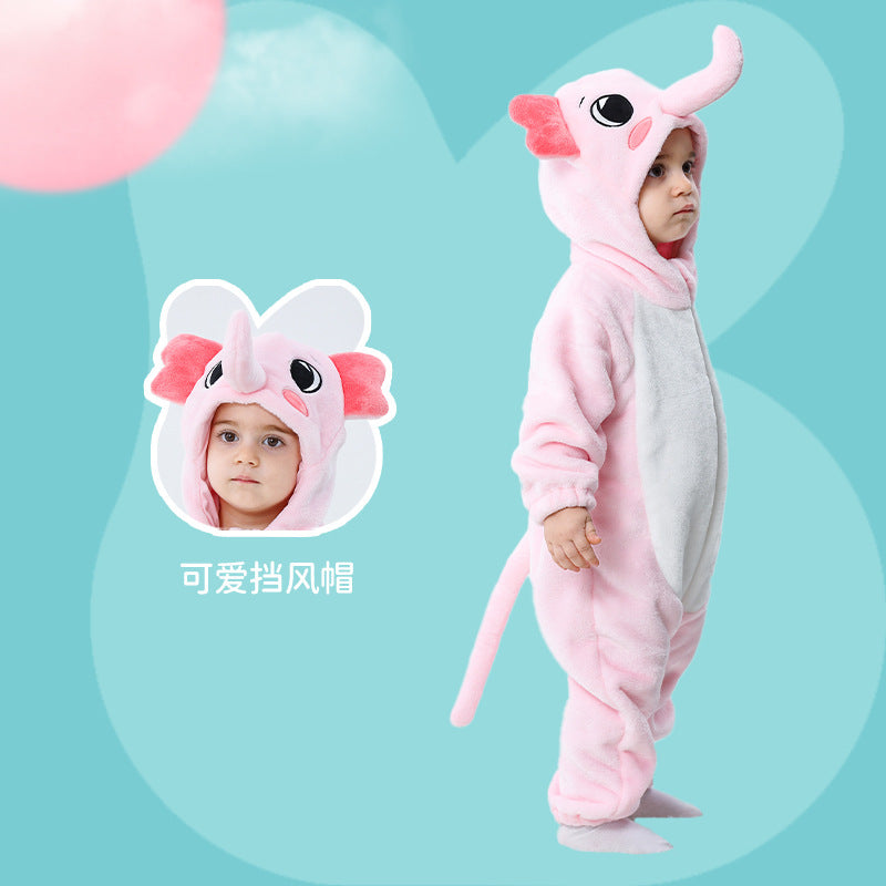 Spring New Cartoon Animal Shape onesie Climbing Clothing Romper 0-3 Year Old Children's Clothing Qile Rabbit H2461