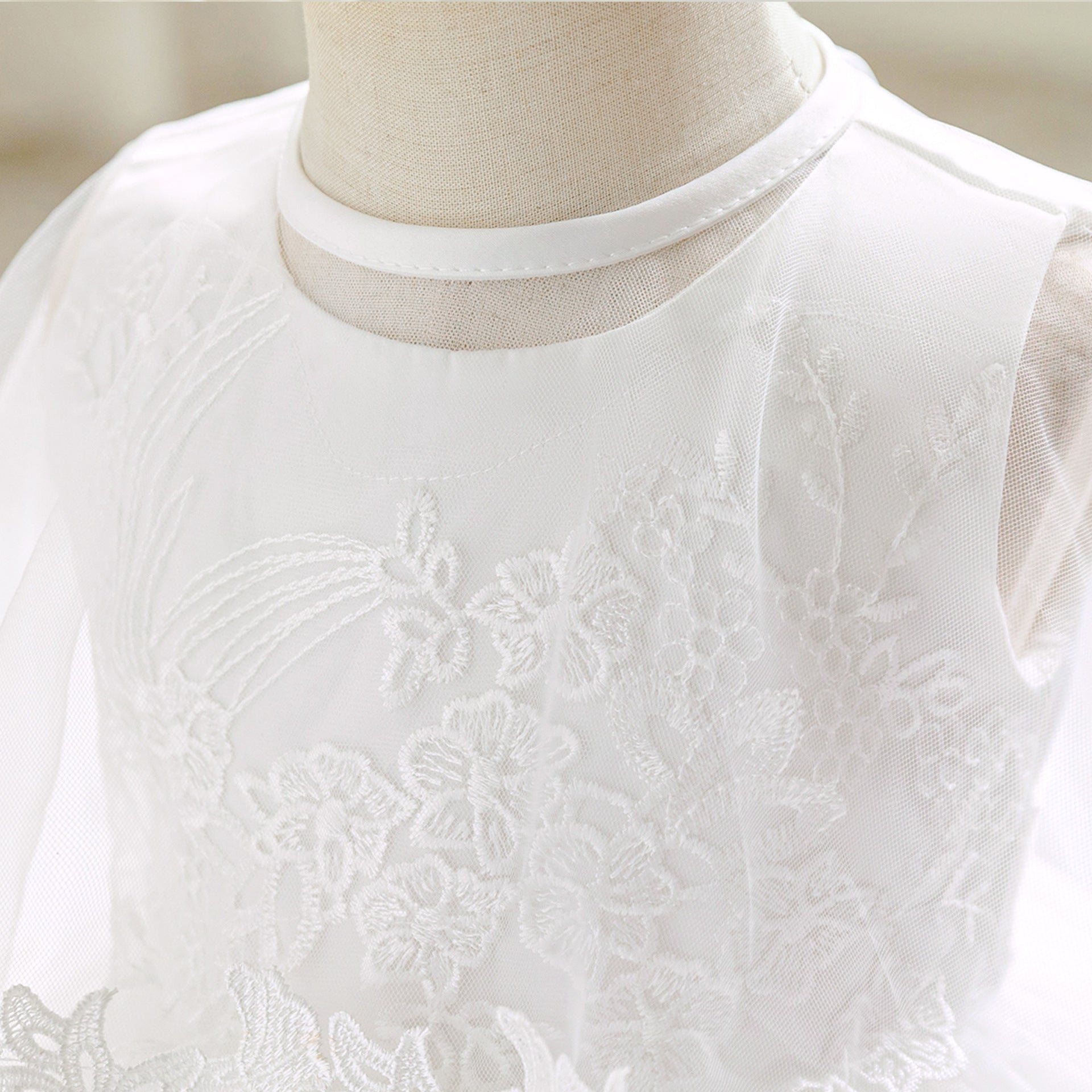 2025 foreign trade new girls wash dress mesh embroidered dress first birthday princess dress with shawl kids