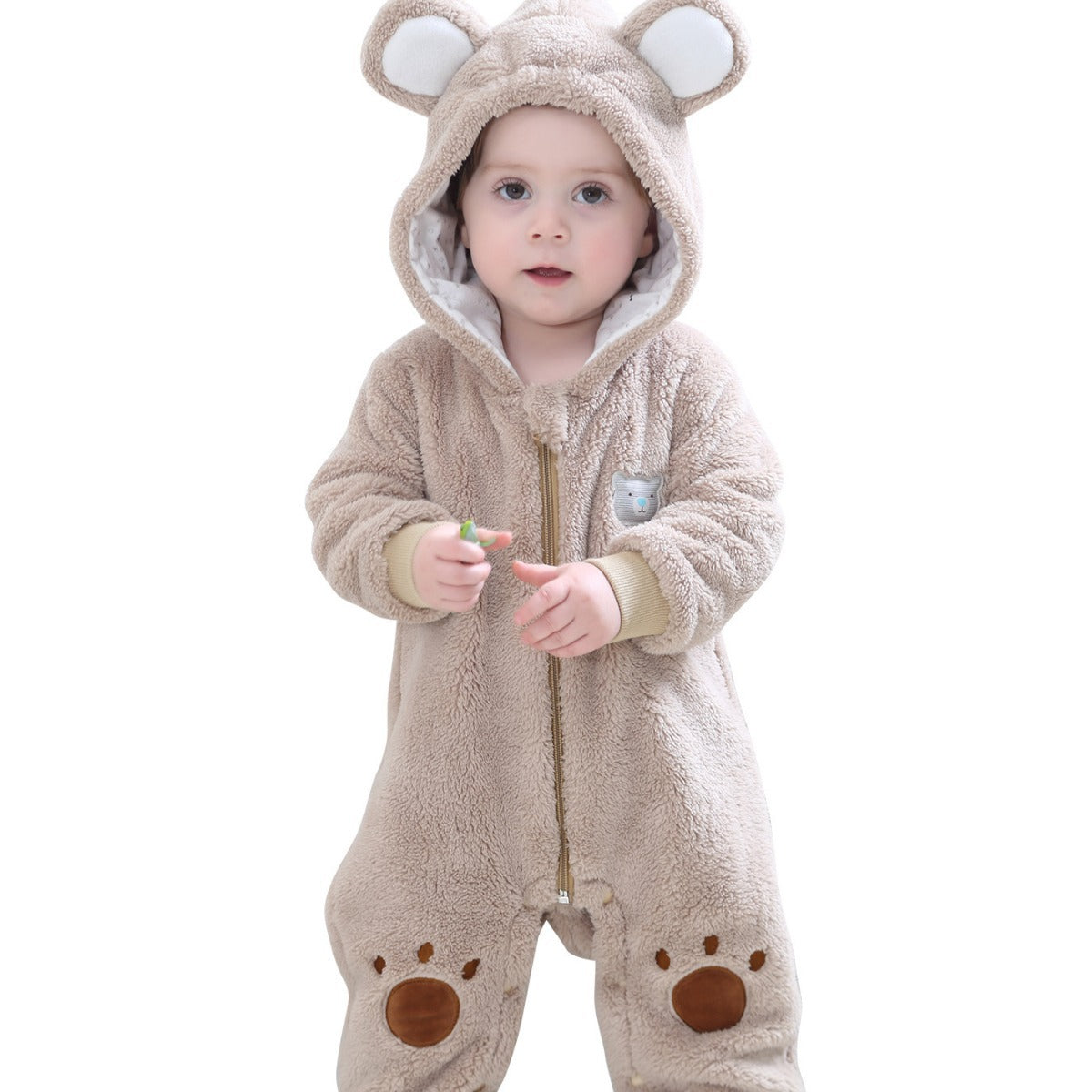 Qile Rabbit baby clothes spring and autumn new flannel chapter bear shape jumpsuit Romper women H2356