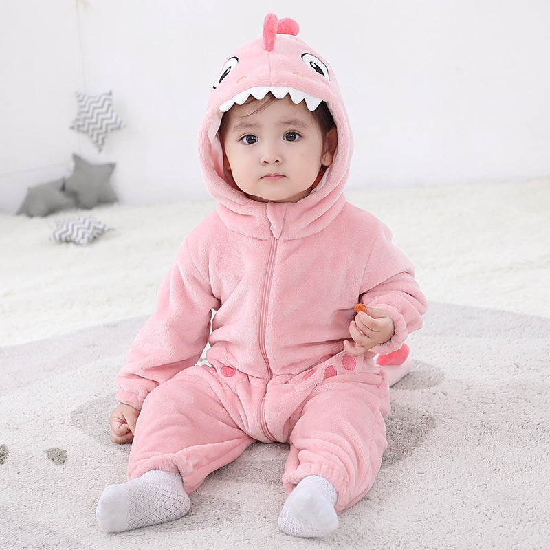 Qile Rabbit Spring and Autumn New Infant and Toddler Cute Styling Clothing 0-5 Year Old Baby Multi-colored Dinosaur Single Layer Romper