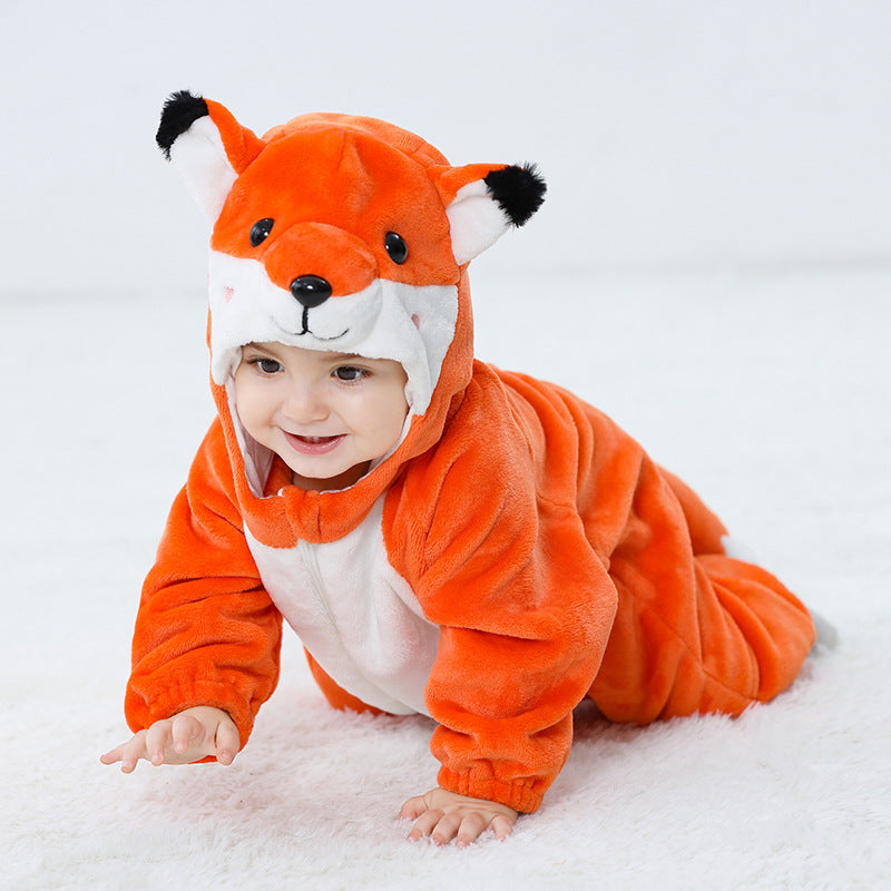 Autumn new infant and toddler animal-shaped one-piece Romper cute little fox-shaped one-piece Romper