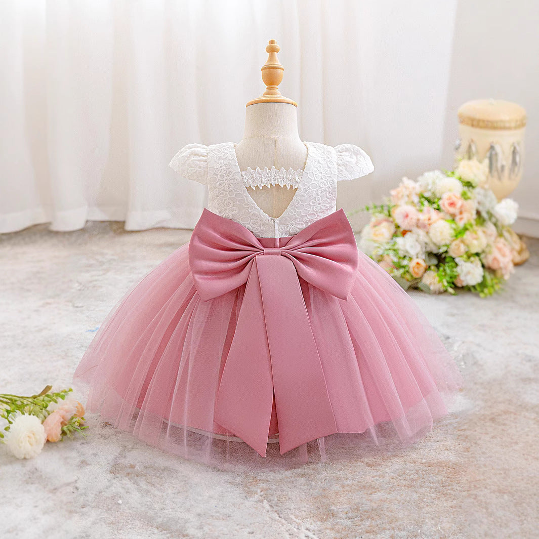 Girls dress skirt high-end catwalk princess skirt 2024 new female treasure fluffy mesh skirt children's birthday skirt