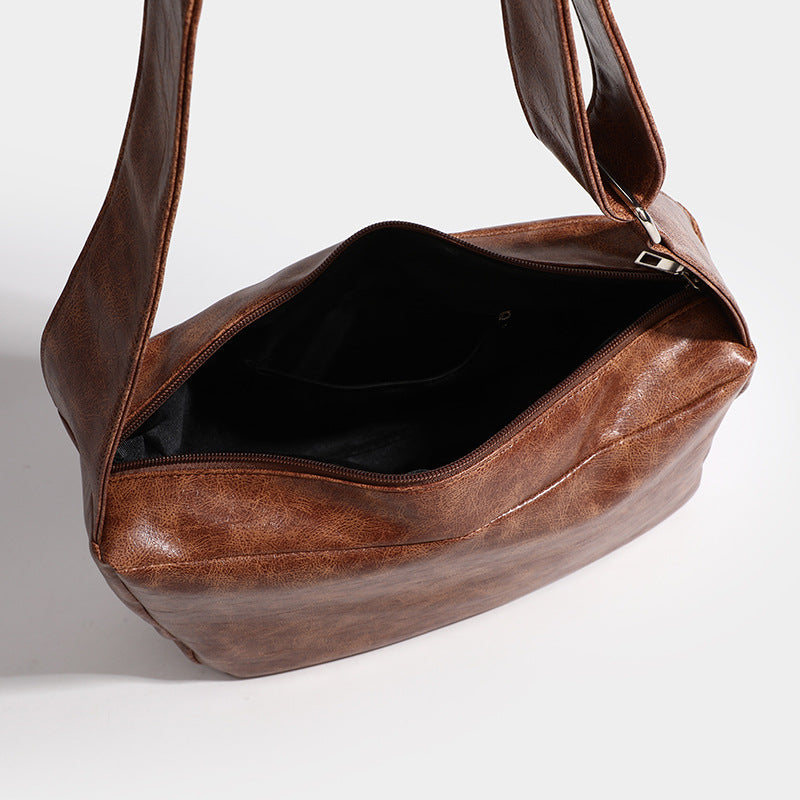 Retro Oil Wax Leather Women's Shoulder Bag