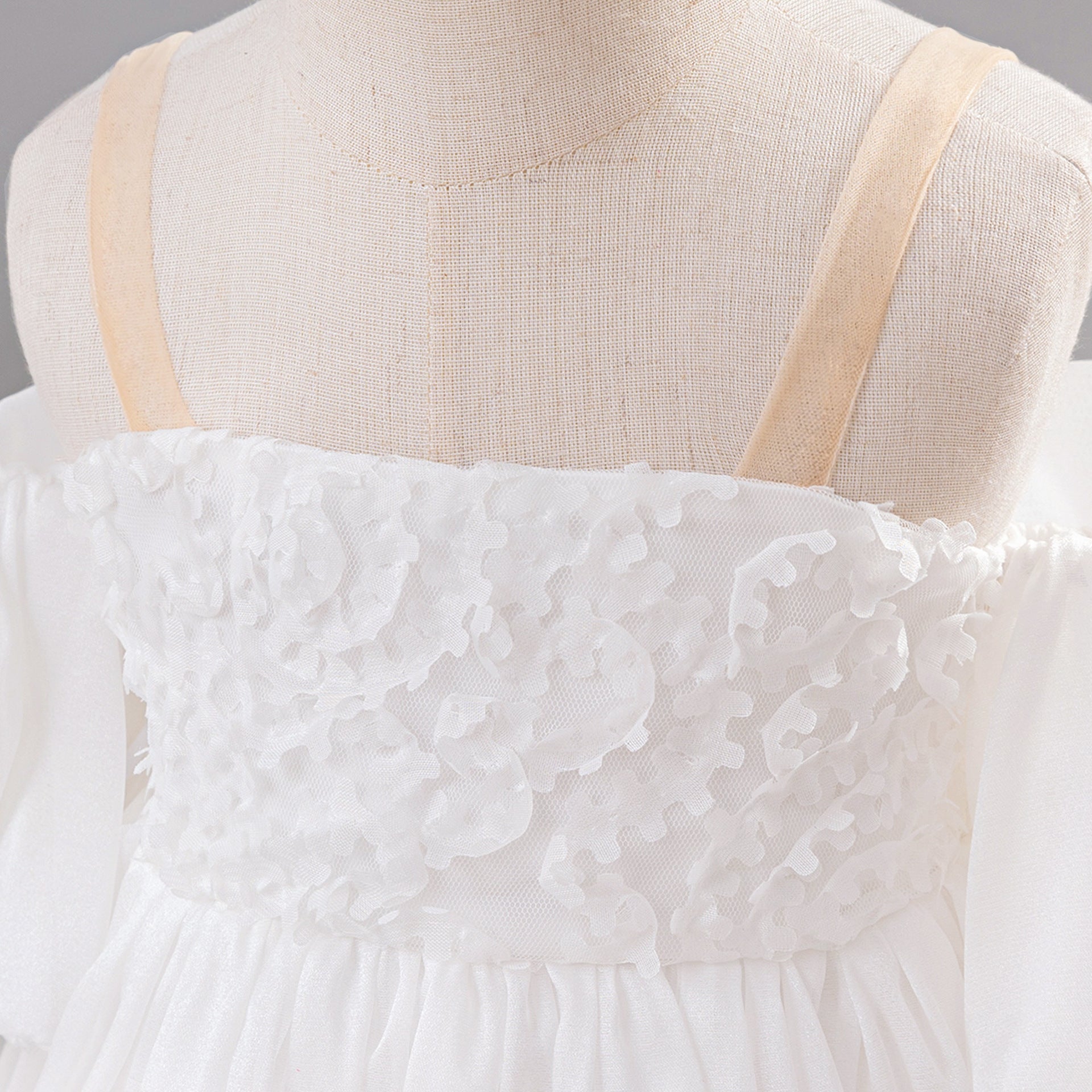 2025 New Children's Dress Bud Princess Dress Water Gloss Satin Dress Three-dimensional Flower Girls Dress Yearly Dress Dress