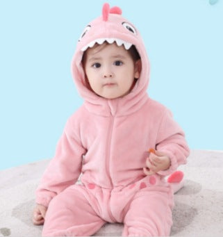 Qile Rabbit Spring and Autumn New Infant and Toddler Cute Styling Clothing 0-5 Year Old Baby Multi-colored Dinosaur Single Layer Romper