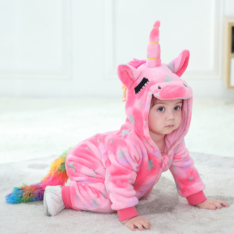 Baby clothes 2019 spring new pony unicorn shape single-layer yellow clothes Qile rabbit children's clothing total link