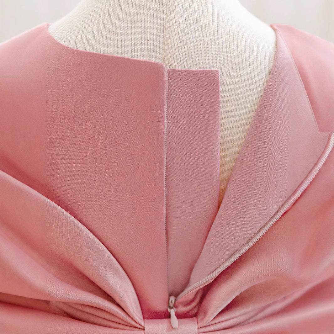 Cross-border New Year's dress skirt mesh tutu skirt little girl flower girl three-dimensional flower dress festival dress