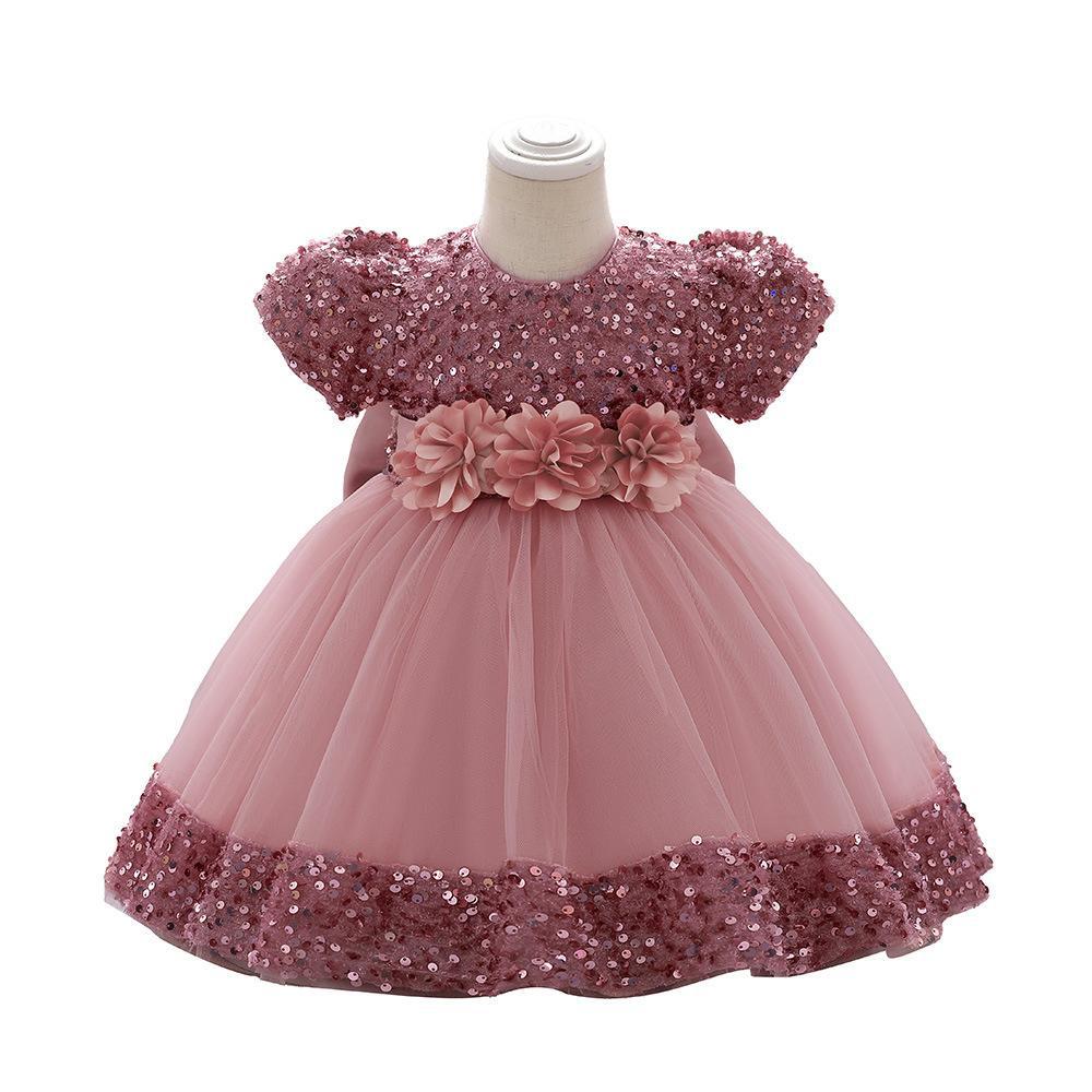 Foreign trade new baby girl dress, sequined tutu dress, female treasure mesh party catwalk dress, birthday banquet dress