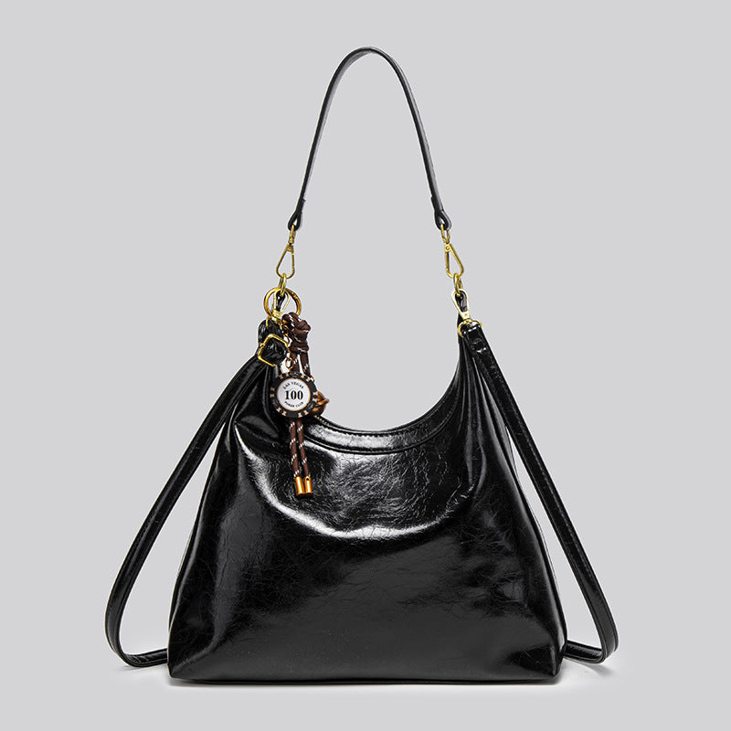 Retro texture commuter bag women's large capacity 2025 new autumn and winter versatile casual shoulder commuter bag tote bag