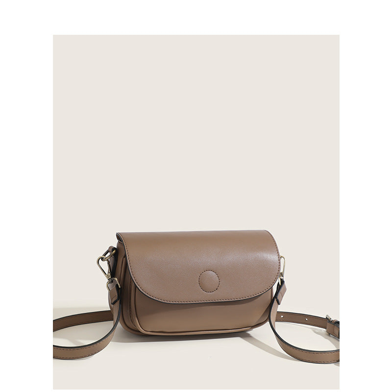 Soft Leather Cross-Body Bag – Niche Design with Wide Shoulder Strap